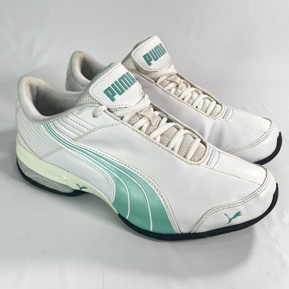 PUMA Cell Surin 2 Women's Size 9 White Mint Green Training Shoes Y2K Sporty